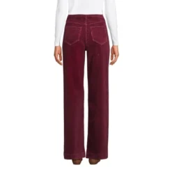 Lands' End Women's High Rise Wide Leg Corduroy Pants