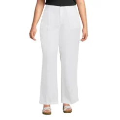 Lands' End Women's High Rise Elastic Back Wide Leg Linen Pleated Pants -Lands' End Store GUEST c848390f dcce 45c0 933c 9e3f10c1b74f
