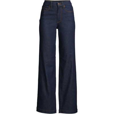 Lands' End Women's Recover High Rise Wide Leg Blue Jeans 3 Lands' End Women's Recover High Rise Wide Leg Blue Jeans - Image 3