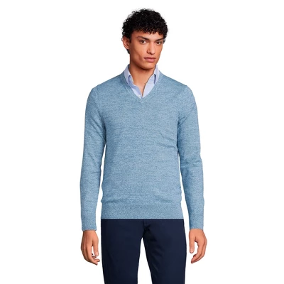 Lands' End Men's Classic Fit Fine Gauge Supima Cotton V-neck Sweater 8 Lands' End Men's Classic Fit Fine Gauge Supima Cotton V-neck Sweater - Image 8