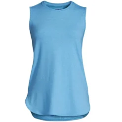 Lands' End Women's Moisture Wicking UPF Sun Crewneck Tunic Tank Top