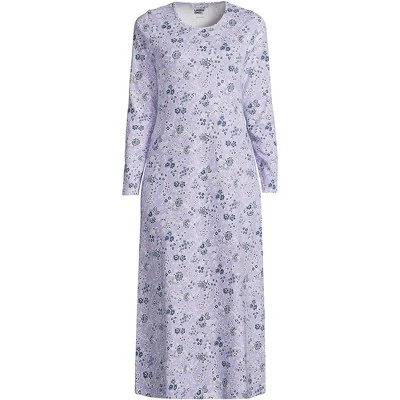 Lands' End Women's Cotton Long Sleeve Midcalf Nightgown 4 Lands' End Women's Cotton Long Sleeve Midcalf Nightgown - Image 4