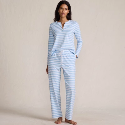 Lands' End Women's Petite Knit 2 Piece Pajama Set - Long Sleeve Top And Pants 5 Lands' End Women's Petite Knit 2 Piece Pajama Set - Long Sleeve Top And Pants - Image 5