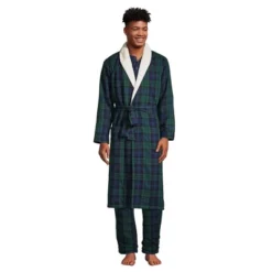 Lands' End Men's High Pile Fleece Lined Flannel Robe -Lands' End Store GUEST cd9ed7ce 5227 438b 9e2a 324fa41703a8