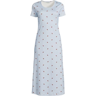Lands' End Women's Cotton Short Sleeve Midcalf Nightgown 4 Lands' End Women's Cotton Short Sleeve Midcalf Nightgown - Image 4