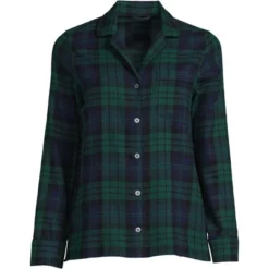 Lands' End Women's Tall Long Sleeve Print Flannel Pajama Top -Lands' End Store GUEST ce2a1317 e287 4966 9626 98c418adcd95