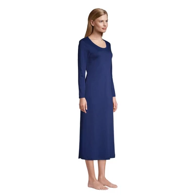Lands' End Women's Supima Cotton Long Sleeve Midcalf Nightgown 2 Lands' End Women's Supima Cotton Long Sleeve Midcalf Nightgown - Image 2