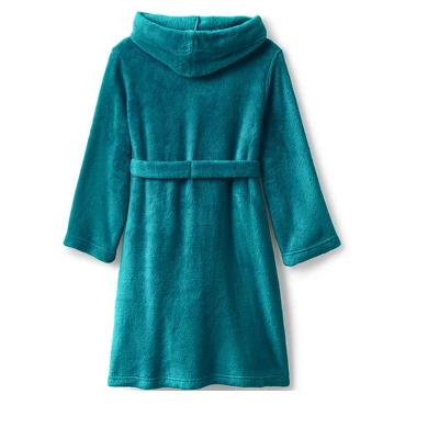 Lands' End Kids Hooded Fleece Solid Robe 1 Lands' End Kids Hooded Fleece Solid Robe