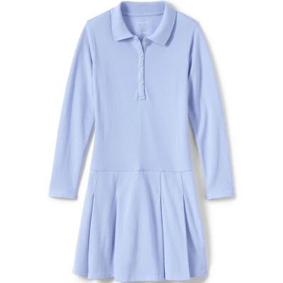 Lands' End School Uniform Girls Long Sleeve Mesh Polo Dress 5 Lands' End School Uniform Girls Long Sleeve Mesh Polo Dress - Image 5