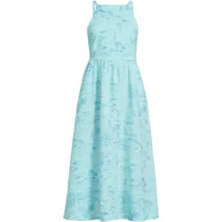 Women's Linen Sleeveless Halter High Neck Midi Dress -Lands' End Store GUEST d40405c7 84bd 48d9 8545 2e302e833722