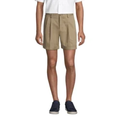 Lands' End Lands' End Men's Traditional Fit Pleated 6" No Iron Chino Shorts 7 Lands' End Lands' End Men's Traditional Fit Pleated 6" No Iron Chino Shorts -Lands' End Store GUEST d4e6b64f 59e2 45bf 9934 8d6ca213dcf0
