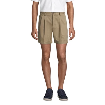 Lands' End Lands' End Men's Traditional Fit Pleated 6" No Iron Chino Shorts 3 Lands' End Lands' End Men's Traditional Fit Pleated 6" No Iron Chino Shorts - Image 3