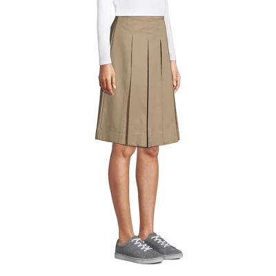 Lands' End Lands' End School Uniform Women's Poly-Cotton Box Pleat Skirt Top Of Knee 2 Lands' End Lands' End School Uniform Women's Poly-Cotton Box Pleat Skirt Top Of Knee - Image 2