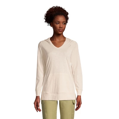 Lands' End Women's Slub Jersey Hooded Tunic 5 Lands' End Women's Slub Jersey Hooded Tunic - Image 5