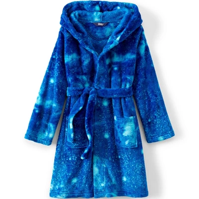 Lands' End Kids Hooded Fleece Solid Robe 9 Lands' End Kids Hooded Fleece Solid Robe - Image 9