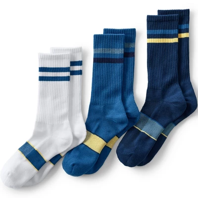 Lands' End Men's Performance Crew Sock 3-Pack 1 Lands' End Men's Performance Crew Sock 3-Pack