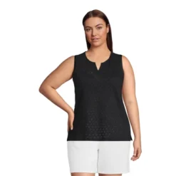 Lands' End Women's Knit Eyelet Tank -Lands' End Store GUEST da2bc992 2725 4a6c 9760 9dd0b7a64630