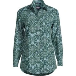 Lands' End Women's Wrinkle Free No Iron Roll Sleeve Boyfriend Tunic Top -Lands' End Store GUEST db796ecb 0929 4a13 ba17 0a562bb8a5e7