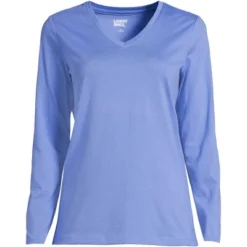 Lands' End Women's Tall Relaxed Supima Cotton Long Sleeve V-Neck T-Shirt -Lands' End Store GUEST dc045305 c908 4467 91af 9692ac6ab2d7 1