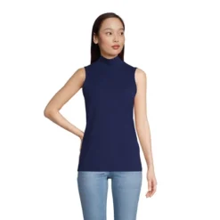Lands' End Women's Lightweight Jersey Sleeveless Mock -Lands' End Store GUEST dc431704 ef51 4950 9878 0f2cf83368c5