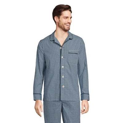 Lands' End Men's Poplin Pajama Shirt 9 Lands' End Men's Poplin Pajama Shirt - Image 9