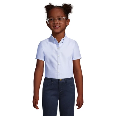 Lands' End School Uniform Girls Short Sleeve Oxford Dress Shirt 2 Lands' End School Uniform Girls Short Sleeve Oxford Dress Shirt - Image 2
