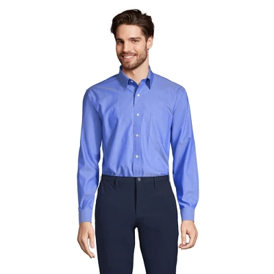 Lands' End Men's Solid No Iron Supima Pinpoint Straight Collar Dress Shirt 3 Lands' End Men's Solid No Iron Supima Pinpoint Straight Collar Dress Shirt - Image 3