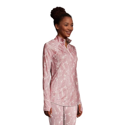 Lands' End Women's Thermaskin Heat Long Sleeve Quarter Zip Long Underwear Thermal Baselayer Top 2 Lands' End Women's Thermaskin Heat Long Sleeve Quarter Zip Long Underwear Thermal Baselayer Top - Image 2