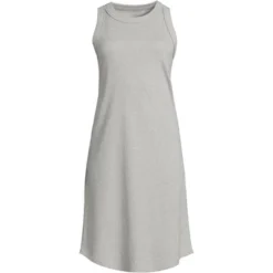 Lands' End Women's Cotton Rib Sleeveless Midi Tank Dress -Lands' End Store GUEST deef7bdc 081a 43dc be43 54b90fe5e2a4