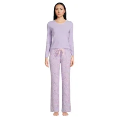 Lands' End Women's Tall Knit Pajama Set Long Sleeve T-Shirt And Pants -Lands' End Store GUEST e0047e4c 7c61 47ee 8979 11341312ffb2