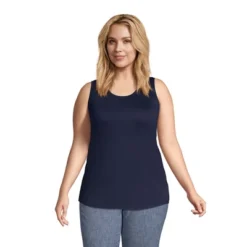 Lands' End Women's Supima Cotton Scoop Neck Tunic Tank Top -Lands' End Store GUEST e078f795 8658 4872 8b05 4a4bf8eb2d5b