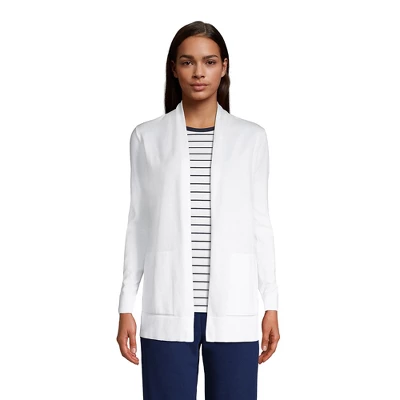 Lands' End Women's Cotton Open Long Cardigan Sweater 14 Lands' End Women's Cotton Open Long Cardigan Sweater - Image 14