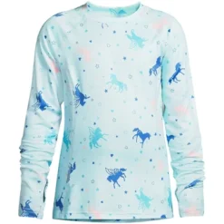 Lands' End Girls Thermal Base Layer Long Underwear Thermaskin Crew Neck Shirt -Lands' End Store GUEST e30b82b0 8966 476e 95ee 380379bf86ed