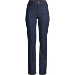 Lands' End Women's Recover High Rise Straight Leg Blue Jeans -Lands' End Store GUEST e425e8e2 187a 4dba ab28 7fba73be5c2f