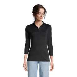 Lands' End Women's Tall Supima Cotton 3/4 Sleeve Polo Shirt -Lands' End Store GUEST e5d37ae7 2534 409c 878f 8751f0055cda