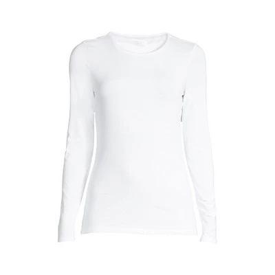 Lands' End Women's Lightweight Fitted Long Sleeve Crewneck T-Shirt 2 Lands' End Women's Lightweight Fitted Long Sleeve Crewneck T-Shirt - Image 2