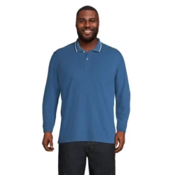 Lands' End Men's Comfort First Long Sleeve Solid Mesh Polo -Lands' End Store GUEST e664b68b 7932 4507 b444 68a5e13c3d4c