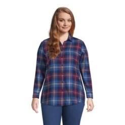 Lands' End Blake Shelton X Lands' End Women's Flannel Boyfriend Fit Long Sleeve Shirt -Lands' End Store GUEST e6845f80 b239 4940 91bb 0b77b834d277