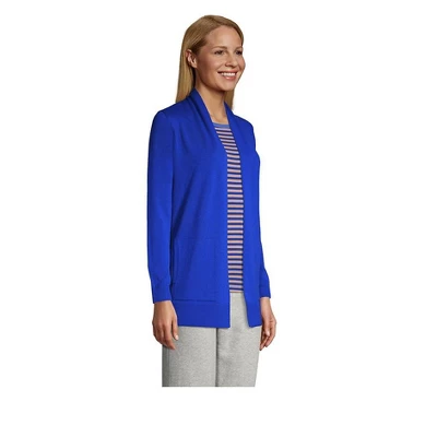 Lands' End Women's Cotton Open Long Cardigan Sweater 2 Lands' End Women's Cotton Open Long Cardigan Sweater - Image 2