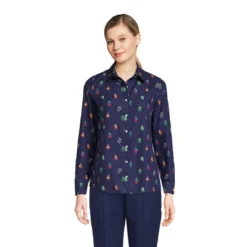 Lands' End Women's No Iron Supima Cotton Long Sleeve Shirt -Lands' End Store GUEST e72f2d6c 43a2 494a 91b2 7e6382232a0c