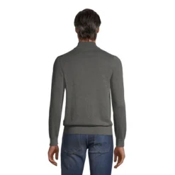 Lands' End Men's Fine Gauge Supima Cotton Quarter Zip Sweater