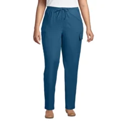 Lands' End Women's Soft Cotton Blend High Rise Elastic Waist Pull On Cargo Pants -Lands' End Store GUEST e847100b 4df5 4e79 98d7 c1b49422a2c2