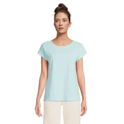 Lands' End Women's Short Sleeve Slub Wedge T-Shirt