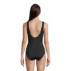 Lands' End Women's Long Slender Tummy Control Chlorine Resistant V-neck Wrap One Piece Swimsuit