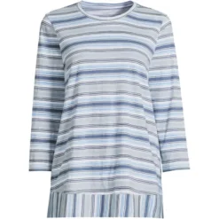 Lands' End Women's 3/4 Sleeve Slub Jersey Swing Tunic -Lands' End Store GUEST e89391b5 d879 4791 bcb1 aa79a3f43cc6