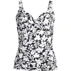 Lands' End Women's Chlorine Resistant Tummy Control V-Neck Wrap Underwire Tankini Top Swimsuit -Lands' End Store GUEST e8b42561 12f4 430a 9402 4a0bf2abb79d