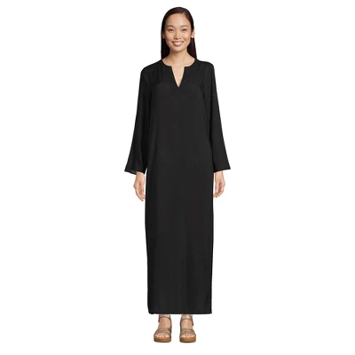 Lands' End Women's Modal Long Sleeve Swim Cover-up Maxi Dress 2 Lands' End Women's Modal Long Sleeve Swim Cover-up Maxi Dress - Image 2