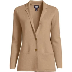 Lands' End Women's Fine Gauge Cotton Button Front Blazer Sweater 14 Lands' End Women's Fine Gauge Cotton Button Front Blazer Sweater -Lands' End Store GUEST ebe36d65 20cb 4575 8209 70f557e836d8