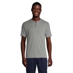 Lands' End Men's Knit Rib Short Sleeve Henley Pajama Shirt -Lands' End Store GUEST ec5e3e3b 12c0 4e5a be0c 9f5362b3e18c