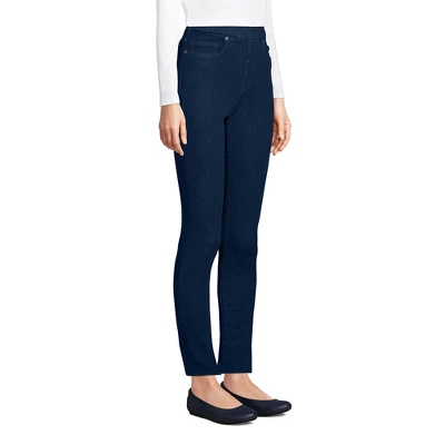 Lands' End Lands' End Women's Elastic Waist Pull On Skinny Legging Jeans - Blue 2 Lands' End Lands' End Women's Elastic Waist Pull On Skinny Legging Jeans - Blue - Image 2